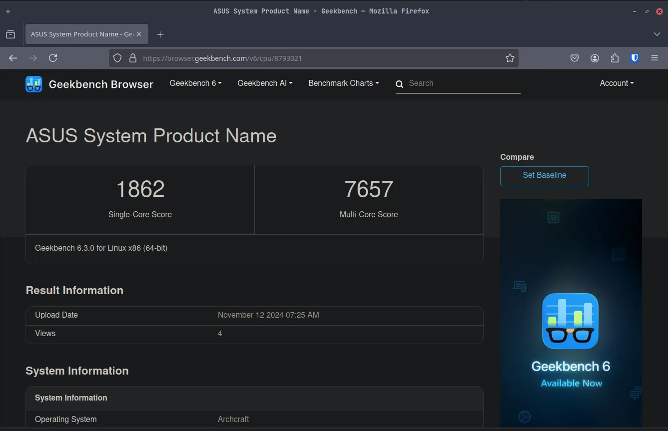 ASUS Benchmark